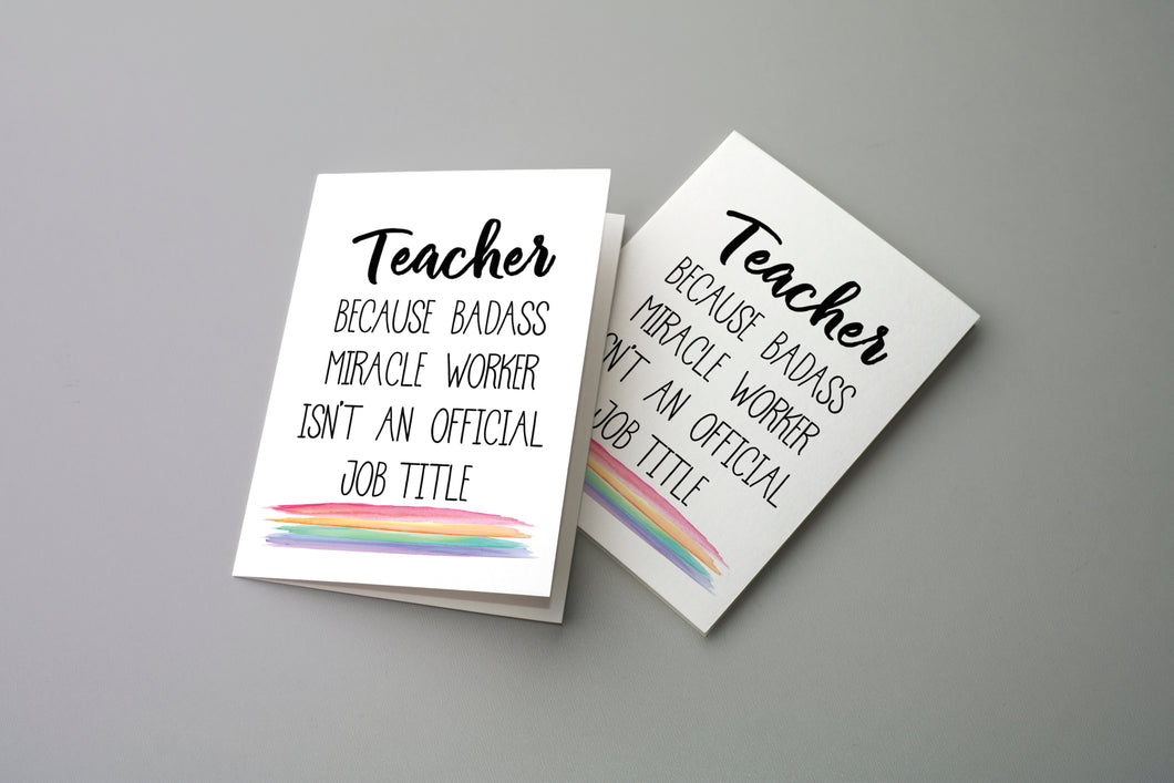 Badass Teacher Card